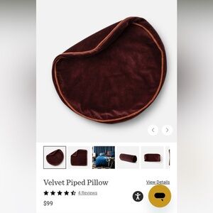 Schoolhouse Velvet Piped Pillow Cover